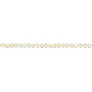 Bead, cubic zirconia, light green, 2mm micro-faceted round, Mohs hardness 8-1/2. Sold per 8-inch strand, approximately 95 beads.