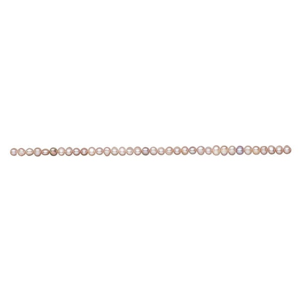 Freshwater pearl 1pkg1, semi-round, 14 inch mauve, peach and silver peacock 6-8mm cultured image number 1