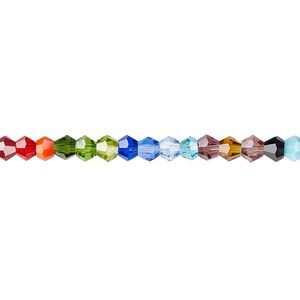 Bead 1pk opaque to transparent mixed colors, Celestial Crystal&reg; 4mm bicone 15.5-16 inch