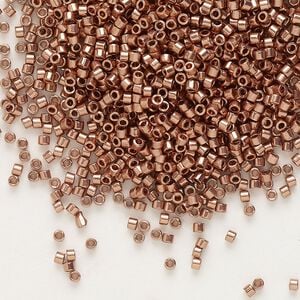 Seed bead, Delica&reg;, glass, pkg/50g, #11 round, opaque copper-plated (DB-0040).