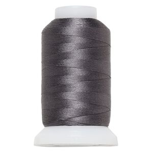 Thread, Purely Silk&trade;, dark grey, size OO. Sold per 695-yard spool.