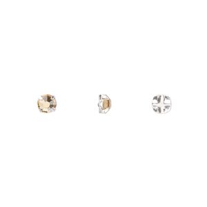 Bead 1440pk rose montees light Colorado topaz silver plate, Preciosa Czech crystal 3.8-4mm round SS16