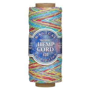 Cord, Hemptique&reg;, variegated polished hemp, unicorn, 1mm diameter, 20-pound test. Sold per 187-foot spool.