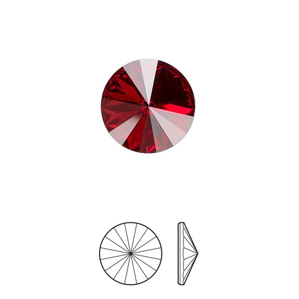 Chaton 144pk scarlet foil back, Swarovski&reg; 14mm rivoli 1122 image number 0