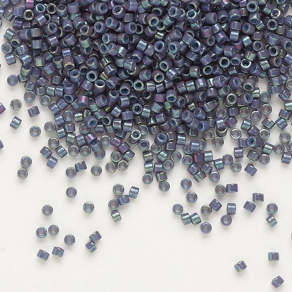 Seed bead, Delica&reg;, glass, pkg/50g, #11 round, opaque gold luster blue-grey (DB-0132). image number 0