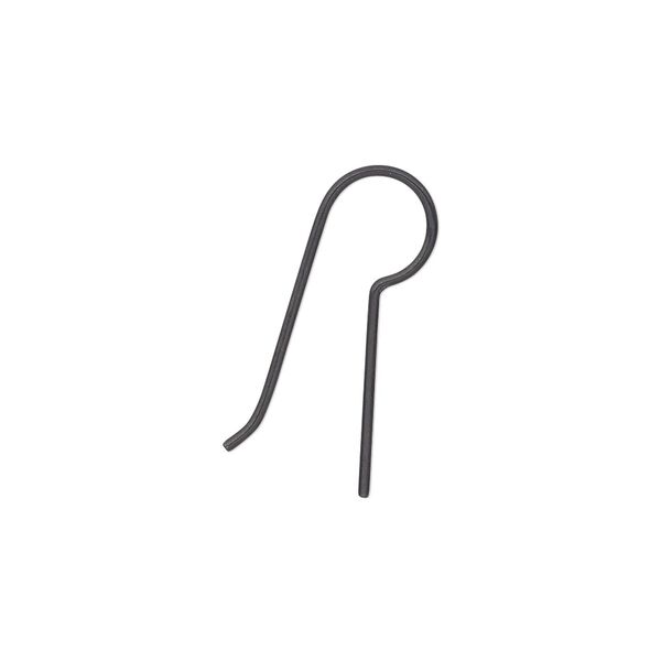 Ear wire fishhook 1pkg50 niobium, 22mm / 14mm shank, 20 gauge anodized black 25 pair image number 0