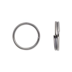 Split ring 1pkg100 gunmetal-finished, 10mm round, 8.5mm inside diameter / steel