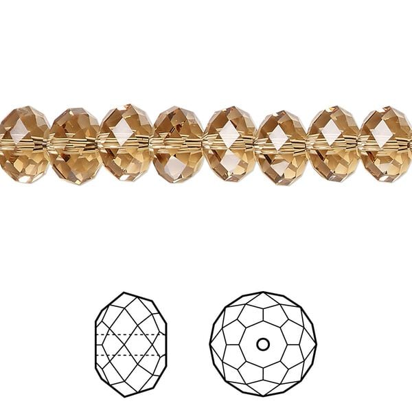 Bead 288pk light Colorado topaz, Swarovski&reg; 8x6mm rondelle 5040 image number 0