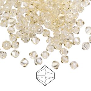 Bead 720pk crystal blond flare, Preciosa Czech crystal 4mm bicone