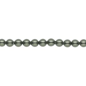 Pearl 500pk dark green, Swarovski&reg; 4mm round 5810