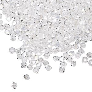 Bead 48pk crystal argent flare, Preciosa Czech crystal 3mm bicone