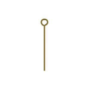 Eye pin 1pkg500 brass-plated, 1 inch, 21 gauge steel antique