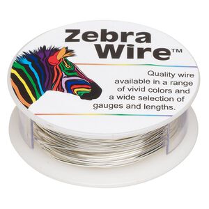 Wire, Zebra Wire&trade;, silver-plated copper, round, 18 gauge. Sold per 10-yard spool.