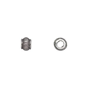 Bead 1pkg500 silver-plated "pewter", 6x5mm rondelle, antique