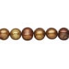 Freshwater pearl 1pkg1, semi-round, 15 inch dark antique copper 7-9mm cultured image number 0