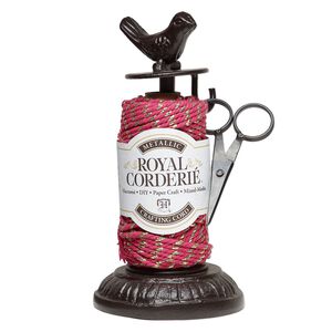 Gift, Hemptique&reg;, cast iron, 7-1/4x3-1/2 inch cord holder with 3-1/2 inch scissors. Sold per 3-piece set.