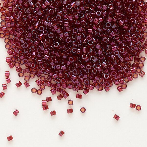 Seed bead, Delica&reg;, glass, pkg/50g, #11 round, translucent gold luster garnet (DB-0105). image number 0