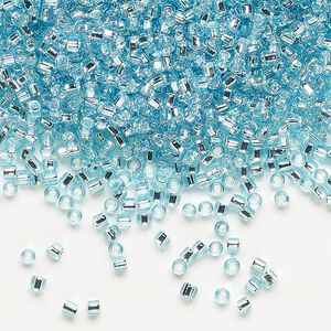 Seed bead, Dyna-Mites&trade;, glass, pkg/1/2kg, #11 round, transparent silver-lined light aqua, (77:SR 11/0 SR).