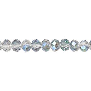 Bead 1pk 48 facets clear vitrail, Celestial Crystal&reg; 6x4mm rondelle 15.5-16 inch