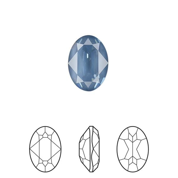Fancy stone 1pk crystal denim ignite LacquerPRO, Crystal Passions&reg; 14x10mm oval 4120 image number 0