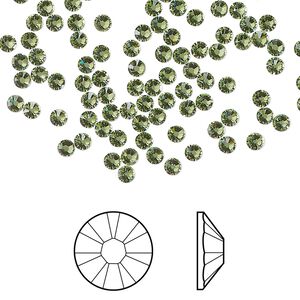 Flat back 1440pk peridot foil back, Swarovski&reg; ReCreated&trade; 2.5-2.7mm XILION rose round SS9 2058