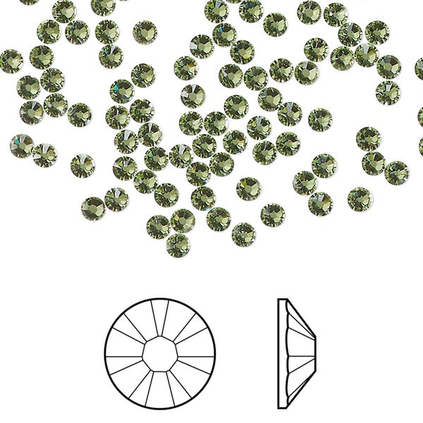 Flat back 1440pk peridot foil back, Swarovski&reg; ReCreated&trade; 2.5-2.7mm XILION rose round SS9 2058 image number 0