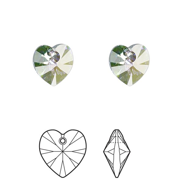 Drop 288pk crystal paradise shine, Swarovski&reg; 10mm pendant heart 6228 image number 0