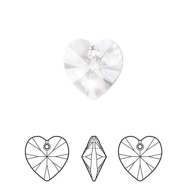 Drop 144pk crystal, Swarovski&reg; 14mm pendant heart 6228 image number 0