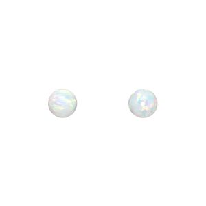 Bead, "opal" (silica and epoxy) (man-made), white, 6mm round. Sold individually.