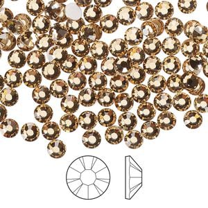 Flat back 144pk light Colorado topaz foil back, Preciosa MAXIMA Czech crystal rhinestone 3.8-4mm chaton rose round SS16