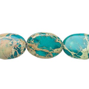 Magnesite 1pkg1, flat oval bead 15.5-16 inch 18x13mm