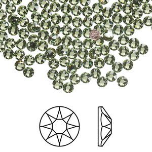 Flat back 1440pk peridot foil back, Swarovski&reg; ReCreated&trade; hotfix 3-3.2mm round SS12 2078