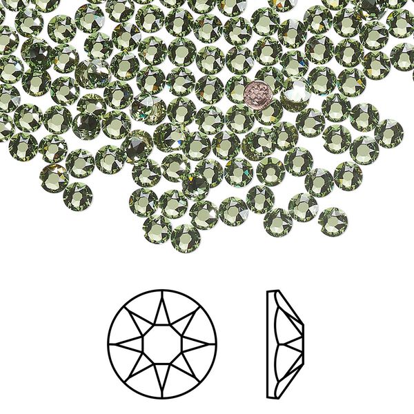Flat back 1440pk peridot foil back, Swarovski&reg; ReCreated&trade; hotfix 3-3.2mm round SS12 2078 image number 0