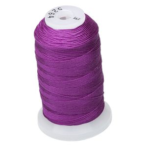 Thread, Purely Silk&trade;, 3-ply, plum, size E. Sold per 200-yard spool.