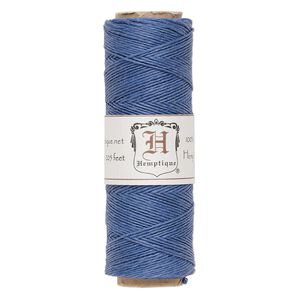Cord, Hemptique&reg;, polished hemp, blue, 0.5mm diameter, 10-pound test. Sold per 205-foot spool.