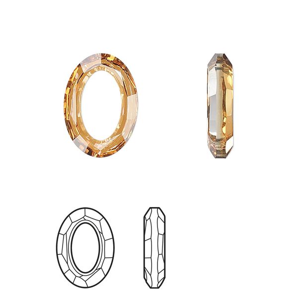 Fancy stone 1pk crystal copper, Crystal Passions&reg; 15x11mm oval 4137 image number 0