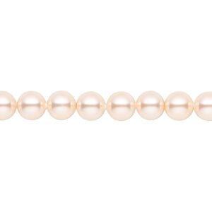 Pearl 500pk peach, Swarovski&reg; 6mm round 5810