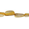 Mother-of-pearl shell 1pkg1, stick bead 15 inch gold 13x6mm-16x12mm image number 0