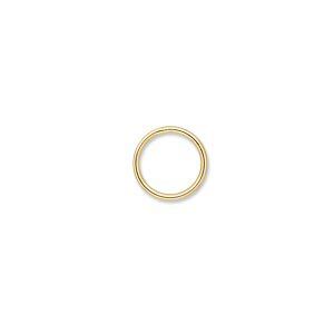 Jump ring 1pkg100 gold-plated, 10mm soldered closed round, 18 gauge / 8mm inside diameter / brass