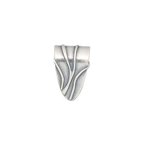 Bail, JBB Findings, fold over style, antiqued sterling silver, 16x10mm shield, 12mm grip length. Sold individually.