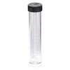 Display, acrylic, clear, 5-3/4x3-3/4 inch rectangle rack with 24 clear 4x3/4 inch wide vials with black twist-on caps with hang-tabs. Sold per set. image number 2