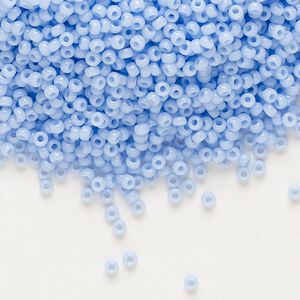 Seed bead, Miyuki, glass, pkg/25g, #11 rocaille, opaque blue agate, (RR-494).