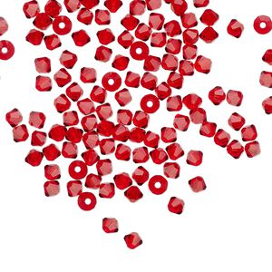 Bead 48pk light Siam, Preciosa Czech crystal 3mm bicone