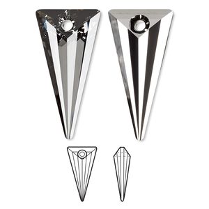 Focal 16pk crystal silver night, Swarovski&reg; 39x20mm pendant spike 6480