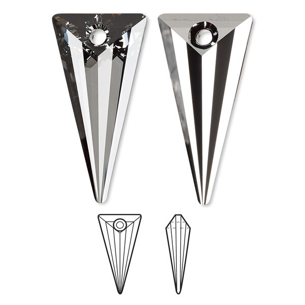 Focal 16pk crystal silver night, Swarovski&reg; 39x20mm pendant spike 6480 image number 0