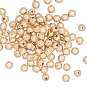Bead 1pkg100 12Kt gold-filled, 4mm faceted round