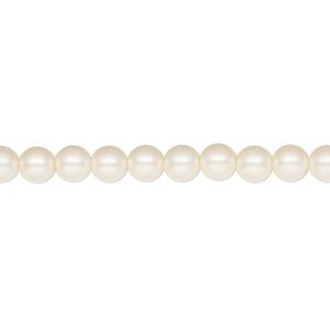 Pearl 500pk pearlescent cream, Preciosa Czech crystal 5mm round