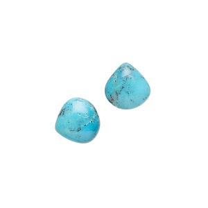 Turquoise 1pkg2, hand-cut top-drilled puffed teardrop bead mix 8-11mm