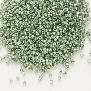Seed bead, Delica&reg; 1pkg50g glass, #11 round, opaque galvanized moss green / outside dyed (DB-0413)