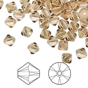 Bead 144pk light Colorado topaz, Crystal Passions&reg; 6mm bicone 5328